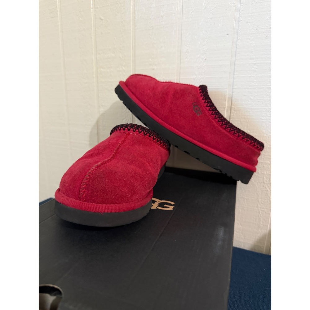 UGG Tasman Red Suede Sheepskin Slippers Mules 5950 Women Size 11 / Men 9